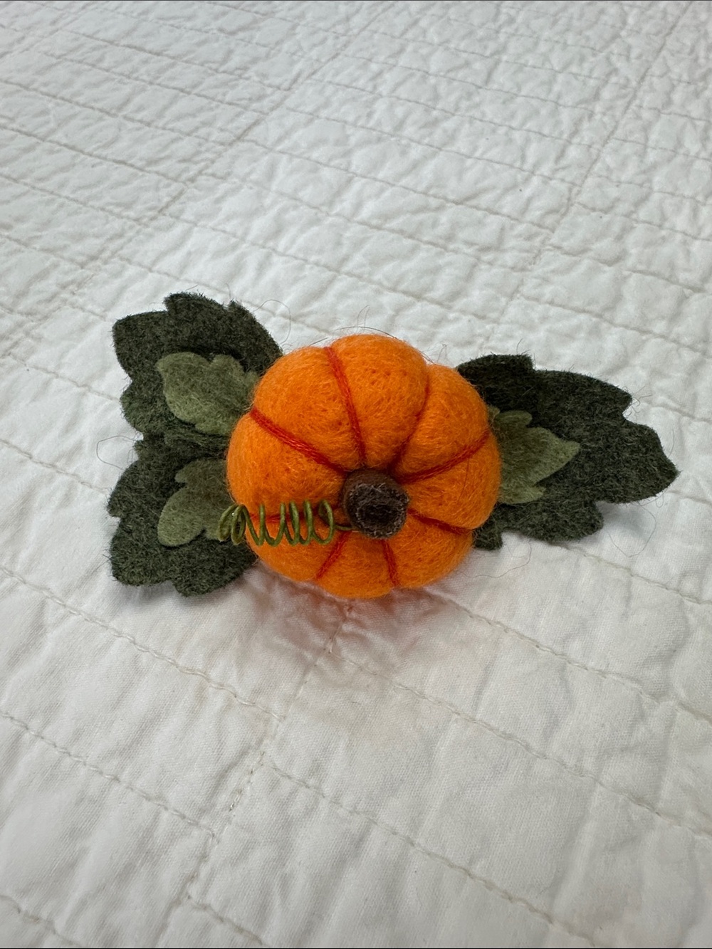 Baby Pumpkin Hair Bow Clip Fall Photo Prop Handmade Halloween Thanksgiving